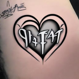 A high-quality digital art of a heart tattoo design with the word 'Salesforce' scripted elegantly inside