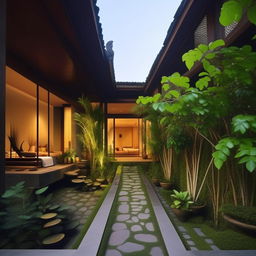 Design a minimalist house worth 150 million with Balinese elements