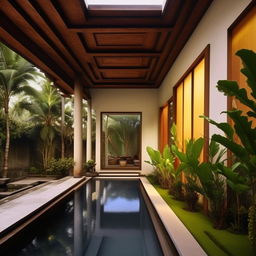 Design a minimalist house worth 150 million with Balinese elements