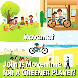 A vibrant and engaging poster promoting environmental sustainability
