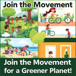 A vibrant and engaging poster promoting environmental sustainability
