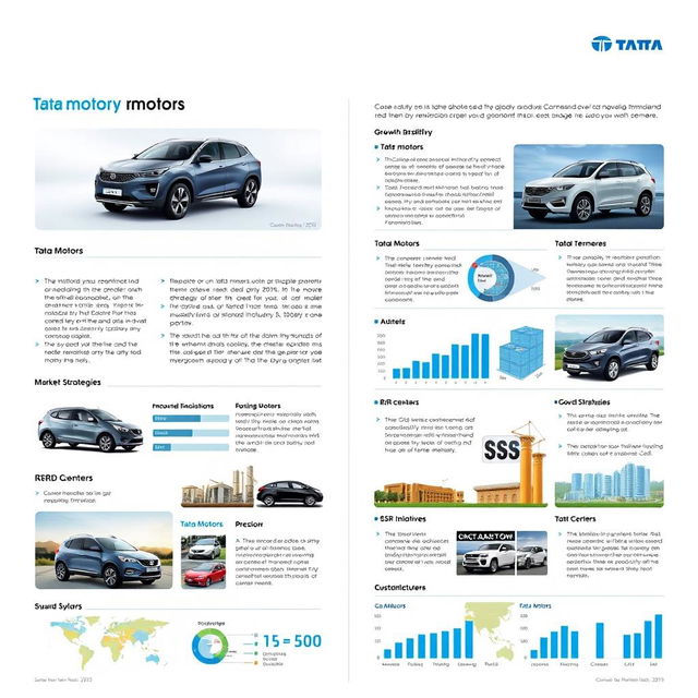 A detailed case study showcasing Tata Motors, highlighting its history, growth trajectory, product diversification, and innovation in the automotive industry