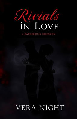 A book cover design for 'Rivals in Love: A Dangerous Obsession' by Vera Night featuring a dark and moody theme