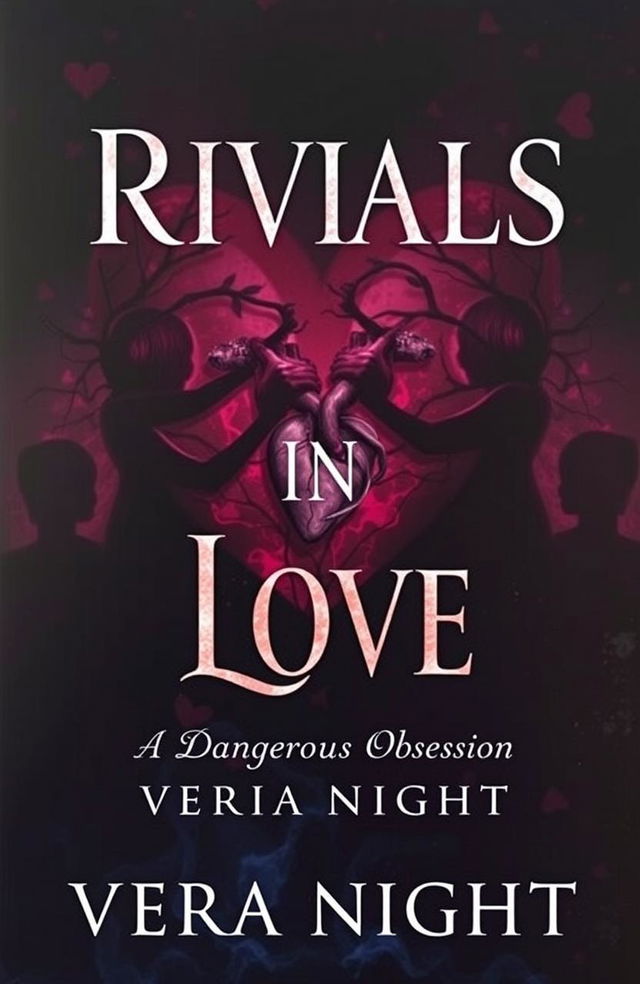 A captivating book cover for 'Rivals in Love: A Dangerous Obsession' by Vera Night, featuring an intense and dark theme