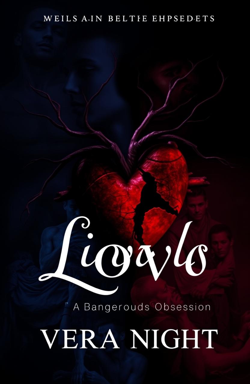 A captivating book cover for 'Rivals in Love: A Dangerous Obsession' by Vera Night, featuring an intense and dark theme