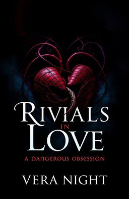 A captivating book cover for 'Rivals in Love: A Dangerous Obsession' by Vera Night, featuring an intense and dark theme