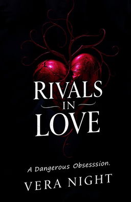 A captivating book cover for 'Rivals in Love: A Dangerous Obsession' by Vera Night, featuring an intense and dark theme