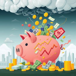 A conceptual illustration depicting the theme of over-investment in the financial landscape