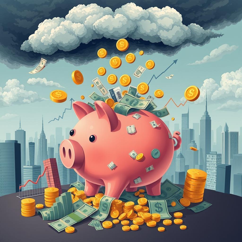 A conceptual illustration depicting the theme of over-investment in the financial landscape