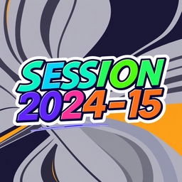 A stylish, modern graphic design featuring the phrase "Session 2024-25" in bold, dynamic typography