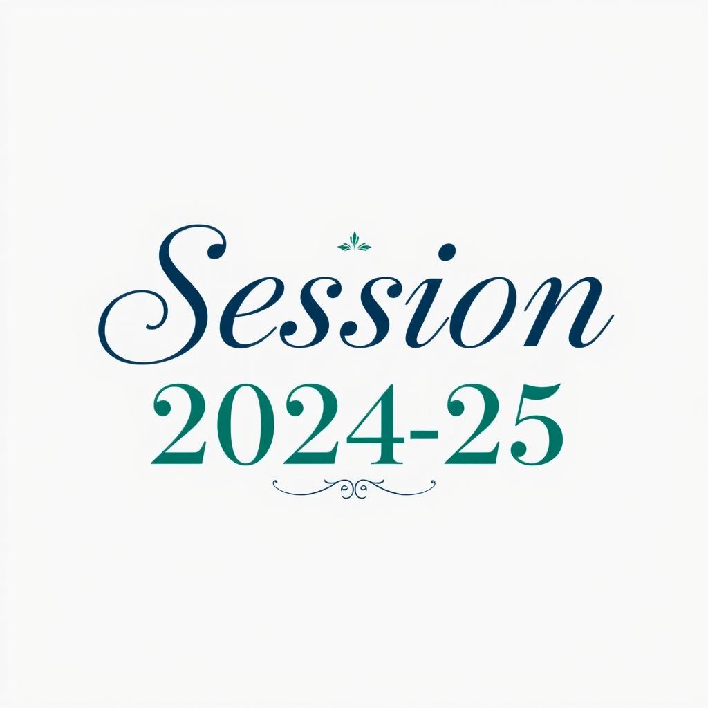 Elegant and formal typography showcasing the phrase 'Session 2024-25'