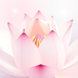 A close-up illustration of a blooming lotus flower, with the petals delicately unfurling to reveal a soft inner structure, symbolizing beauty and femininity