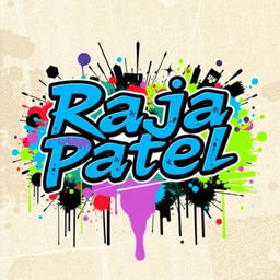 The name 'Raja Patel' presented in a stylish and edgy format, using bold, modern typography with a blend of graffiti and street art elements