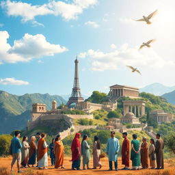 A visually striking and harmonious background that embodies the themes of ethics and culture