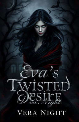 A book cover design for 'Eva's Twisted Desire' by Vera Night
