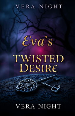 A stunning book cover design for 'Eva's Twisted Desire' by Vera Night, featuring a dark and alluring theme