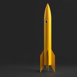 A tall rocket-shaped missile rendered in a vivid golden color with a unique pee-like hue