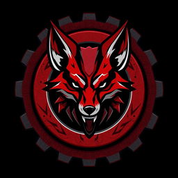 A stylized logo of a fox, inspired by the Gears of War aesthetic, featuring sharp angles and a bold, aggressive design