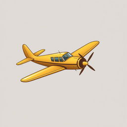 An illustration of a golden old-school airplane designed for a logo