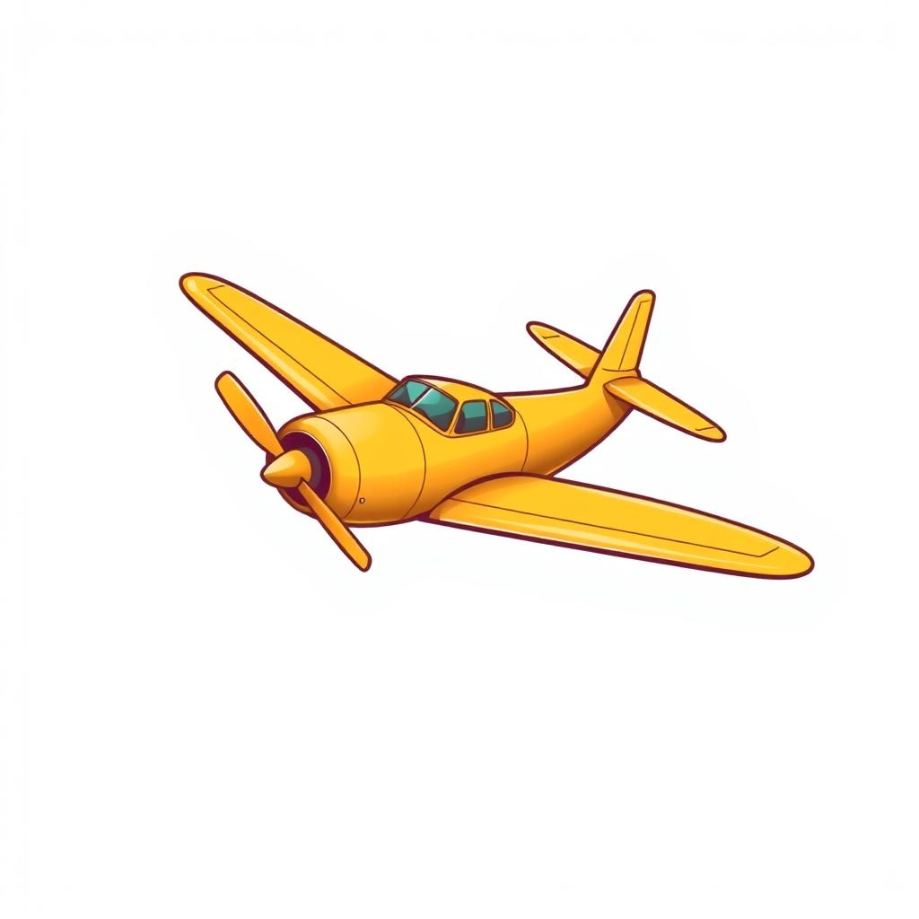 An illustration of a golden old-school airplane designed for a logo