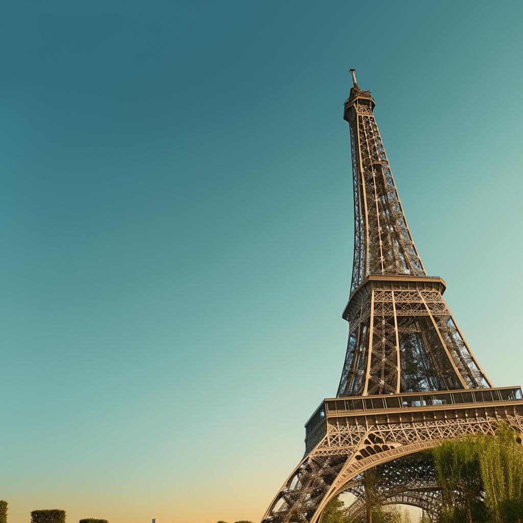 Generate a cartoon version of the Eiffel Tower in Paris.