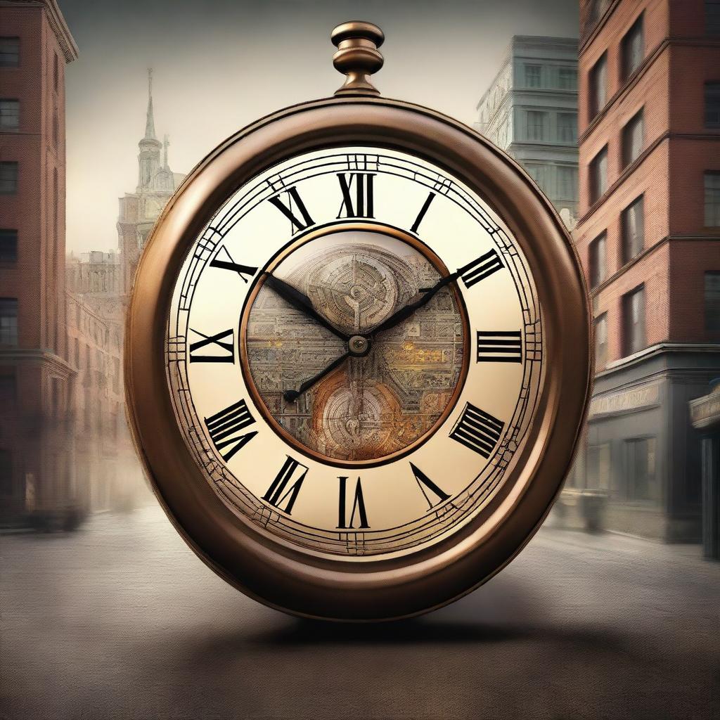 A high-quality digital art image for a sci-fi book cover about time travel to the 19th century