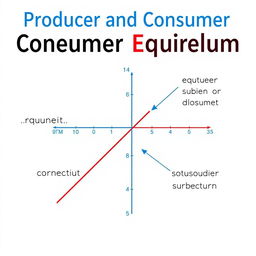 An educational infographic illustrating the concept of producer and consumer equilibrium in economics