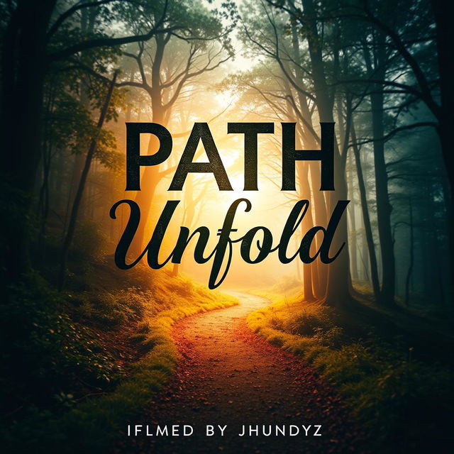 A visually stunning poster for a film titled 'Path Unfold', prominently featuring bold and artistic typography for the title