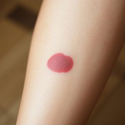 A close-up of a human leg showing a healed scar from a bike accident, emphasizing the texture of the scarred skin and the surrounding healthy skin