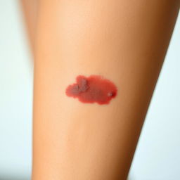 A close-up of a human leg showing a healed scar from a bike accident, emphasizing the texture of the scarred skin and the surrounding healthy skin