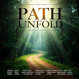 A captivating film poster for 'Path Unfold', featuring the title in bold, attention-grabbing typography at the top