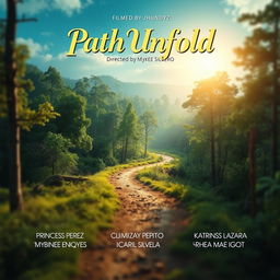 An eye-catching film poster for 'Path Unfold', featuring the title prominently displayed at the top in bold, stylized typography