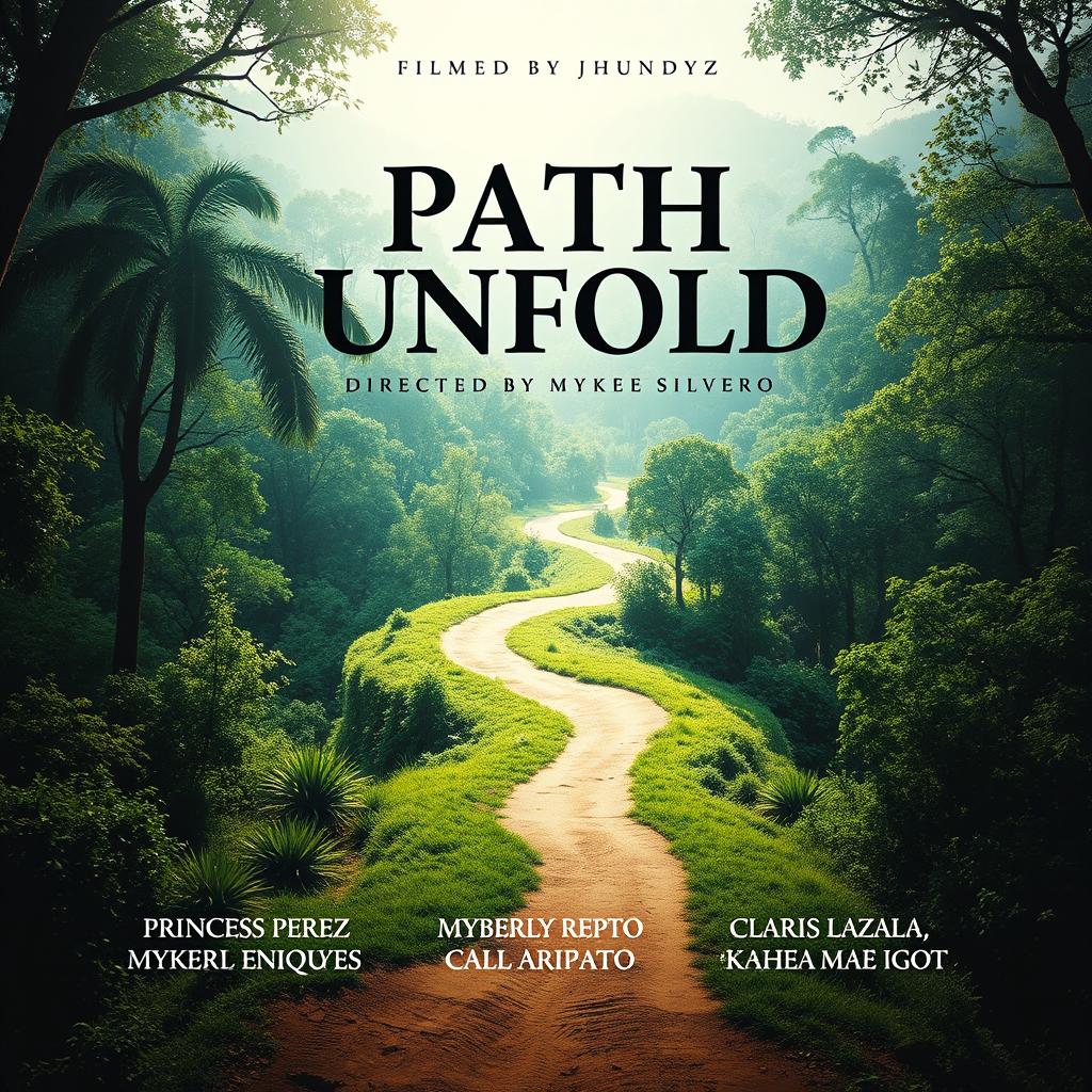 An eye-catching film poster for 'Path Unfold', featuring the title prominently displayed at the top in bold, stylized typography