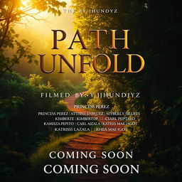 An eye-catching film poster for 'Path Unfold', featuring the title in bold and artistic typography prominently at the top