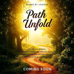 An eye-catching film poster for 'Path Unfold', featuring the title in bold and artistic typography prominently at the top