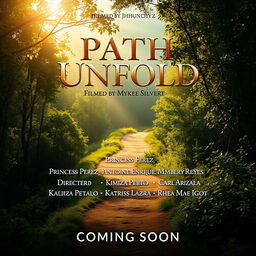 An eye-catching film poster for 'Path Unfold', featuring the title in bold and artistic typography prominently at the top