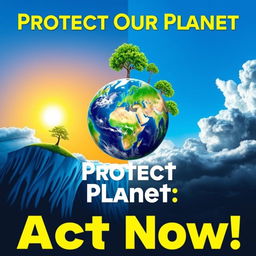 An informative and visually engaging poster showcasing awareness about climate change