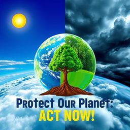 An informative and visually engaging poster showcasing awareness about climate change