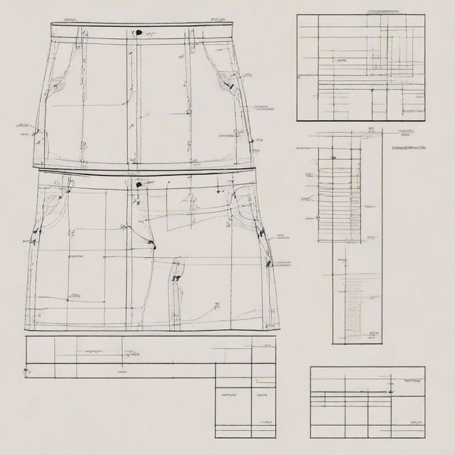 An image presenting high-quality, detailed digital art patterns for cutting and sewing shorts