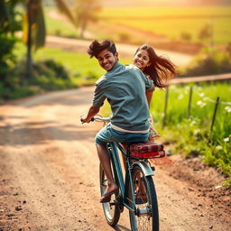 On a sunny afternoon in a picturesque Tamil village, a 17-year-old boy rides his bicycle down a winding dirt path, his cute, dark hair tousled by the warm breeze
