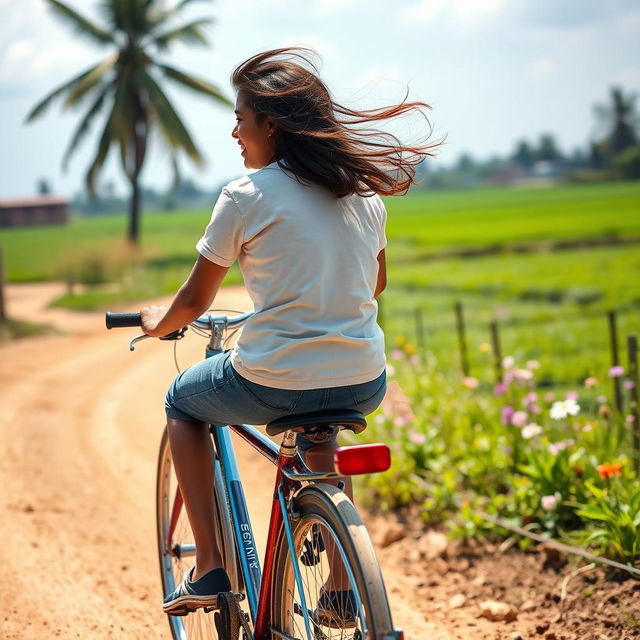 On a sunny afternoon in a picturesque Tamil village, a 17-year-old boy rides his bicycle down a winding dirt path, his cute, dark hair tousled by the warm breeze