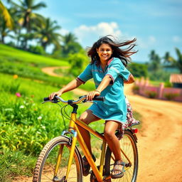 On a sunny afternoon in a picturesque Tamil village, a 17-year-old boy rides his bicycle down a winding dirt path, his cute, dark hair tousled by the warm breeze