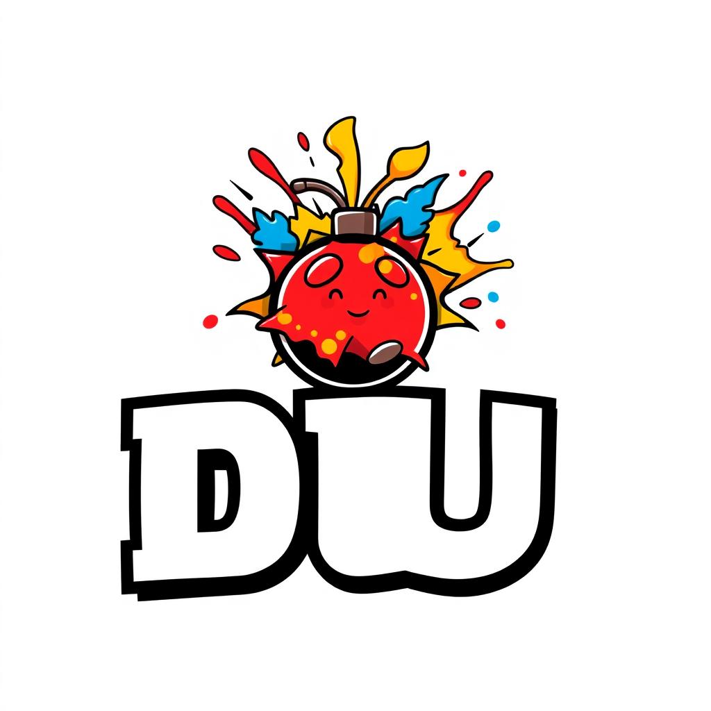 A logo design featuring the letters 'DU' emblazoned in a bold, modern font