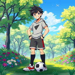 An anime-style character resembling a young man with dark hair and sharp features, inspired by the likeness of Jude Bellingham