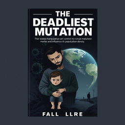 A book cover design themed around COVID-19, depicting a fictional scenario where states manipulate the virus to control its mutations and influence population density