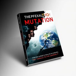 A book cover design themed around the existence of COVID-19, illustrating a dystopian scenario where states exploit the virus to induce mutations and control who contracts it, thereby regulating population density