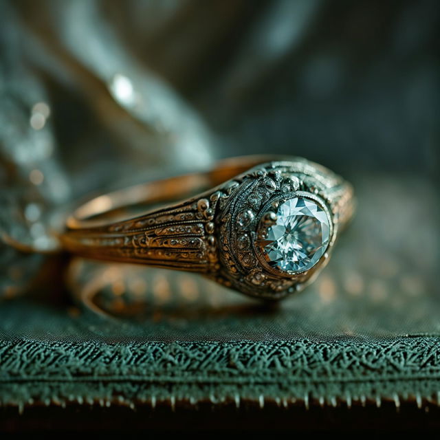 A high-definition, editorial magazine-style photograph showcasing an elegant engagement ring