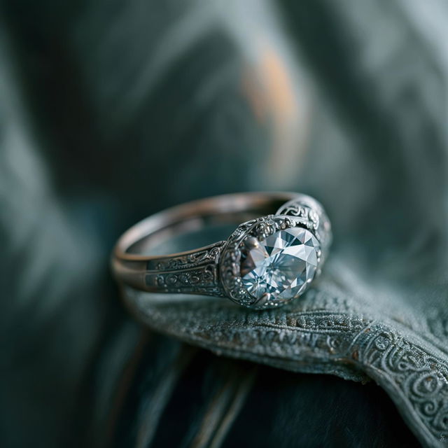 A high-definition, editorial magazine-style photograph featuring a different, yet equally elegant engagement ring