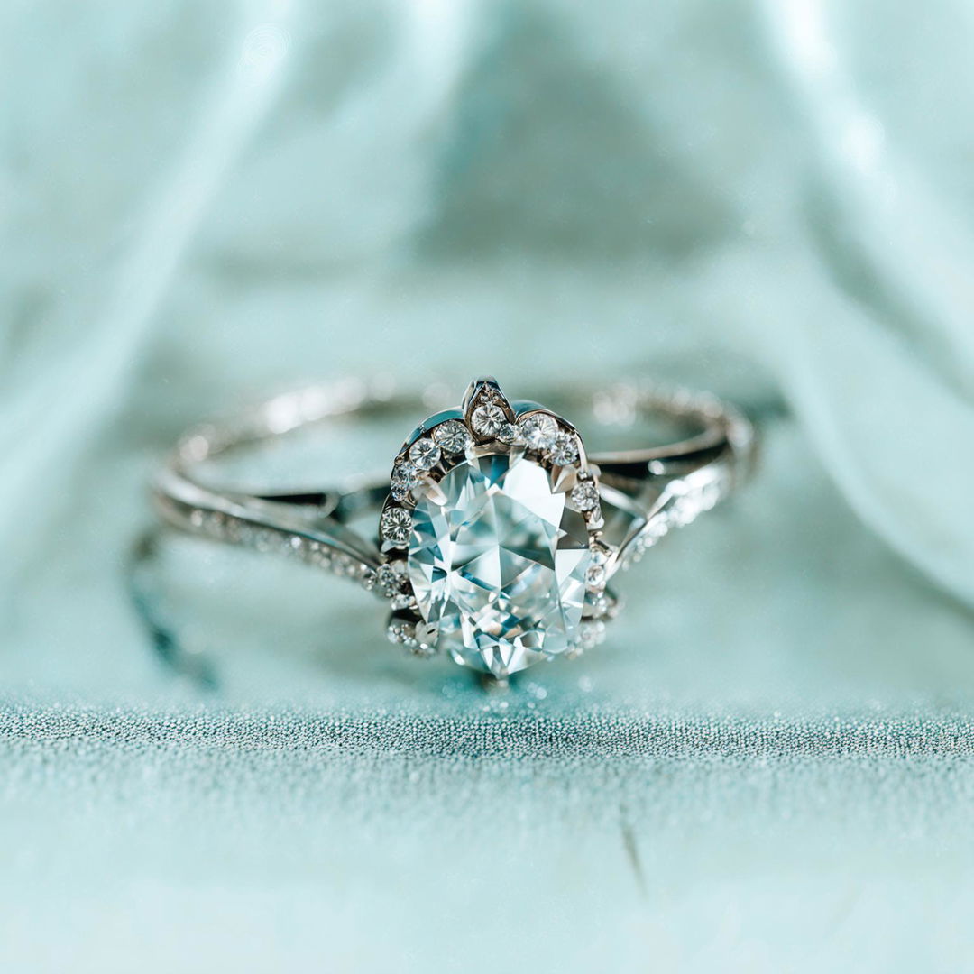 This is a high-quality, editorial-style photograph of an elegant engagement ring