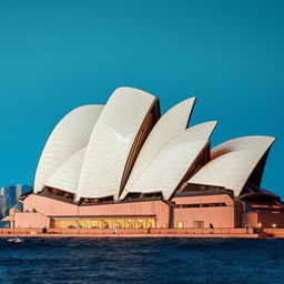 Generate a cartoon version of the Sydney Opera House in Australia.